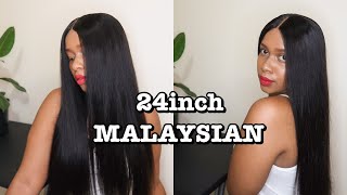 24 Inch Straight Malaysian  Closure Wig Ft. Angie Queen Hair | South African Youtuber