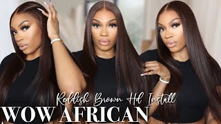 Never Tweeze Again! Im In Love  Reddish Brown Silky Straight Install | Wow African