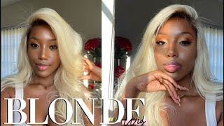 Affordable Platinum Blonde 613 Lacefrontal Wig || How To Get Ash Brown Roots Ft Cranberry Hair