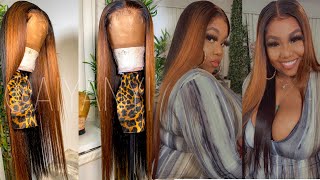 Half Black Half Brown Bleaching Tutorial || Easiest Hd Lace 5X5 Closure Wig || Asteria Hair