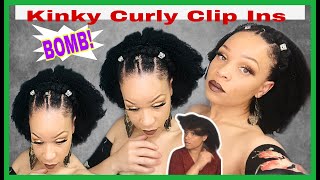  Afro Kinky Curly Clip Ins Review & Tutorial | How To Style 4C Short Natural Hair W/Clips Ins