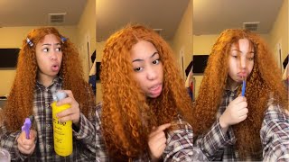 Gorgeous Oranger Ginger 4X4 Lace Closure Jerry Curly Wig Ft Beauty Forever Hair#Shorts