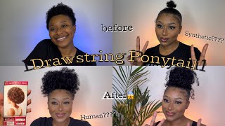 $12 Drawstring Ponytail On Twa Hair | Super Fast & Easy |