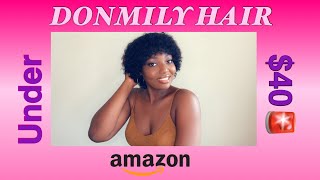 Under $40|100% Humain Hair On Amazon| Short Afro Kinky Curly Hair| Ft Donmily Hair
