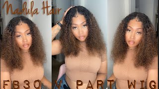 Omg This Wig Is Everything! 1-Min Easy Install Fb30 Brown Highlighted Curls V Part Wig!