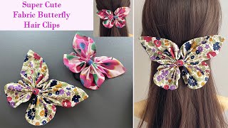 Easy Diy Large Fabric Butterfly Hair Clips | How To Make Fabric Butterflies | Butterfly Bow Hair Tie