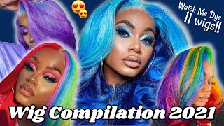 Watch Me Color & Install 11 Wigs!! | I Killed This! | Laurasia Andrea Wig Compilation 2021