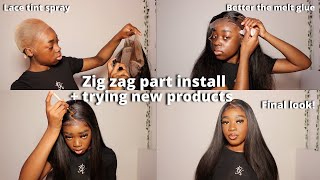 Full Wig Install Using Entirely *New* Products + Zig Zag Middle Part