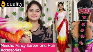 Meesho Fancy Sarees, Hair Accessories Quality #Sumawonders #Meeshosarees