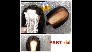 How To Make A Lace Closure Wig | Part 2 | Detailed|Custom Color Streaks & Cut|