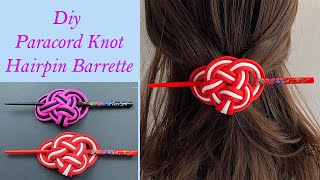   Diy Paracord Celtic Knot Barrette Hair Pin, Bun Pin, Hair Clip, Hair Stick, Hair Slide, Hair Grip