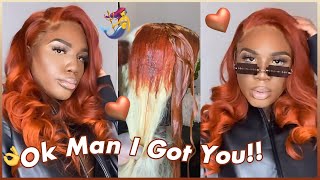 Ginger Color Hair Tutorial!@Andre Cavasier Stylist Dyed 613 Blonde Lace Front Wig!#Ulahair