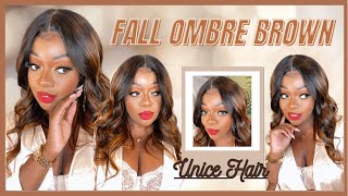 Hello Fall  Ombre Brown Color T-Part Lace Wig | Unice Hair Amazon | Iamsimonec