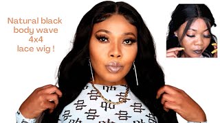  Natural Black Body Wave 4X4 Lace Front Wig 26 Inches Install | Beaufox Hair