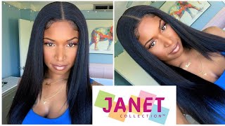 Synthetic Or Human Hair? Janet Collection Hd Deep Part Kinky Straight Wig Install | Ebonyline