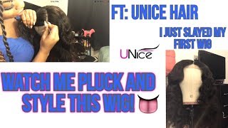 Watch Me Style And Pluck Full Closure Wig! Ft Unice Hair