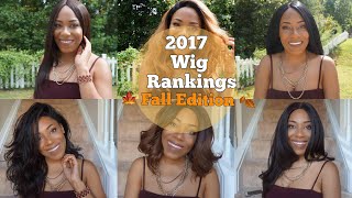 2017 Wig Rankings Fall Edition| Top 10 Wigs| Includes Outre Issa, Bobbi Boss Lindsey, & Grace + More
