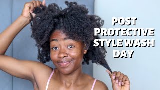 Post Protective Style Wash Day Routine | 4C Natural Hair