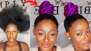 How To Do A Bun On Natural 4C Hair|No Glue| No Gel|