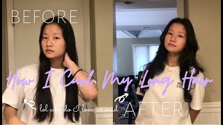 How I Curl My Long, Black, Korean Hair | Styling Thin Hair And Curtain Bangs Into Effortless Waves