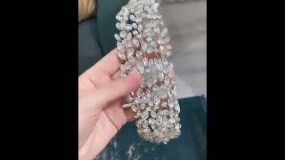 Beautiful Diamond Crystals Handmade Crown || Pearls Headband || Hair Accessories Making || #Shorts