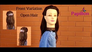 Front Variation Open Hair : Step By Step Guide With Pearl Hair Accessories And Bridal Jewelry