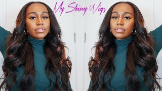 My Shiny Wigs Colored U-Part Review | Colored U-Part Body Wave Wig | Allaboutash