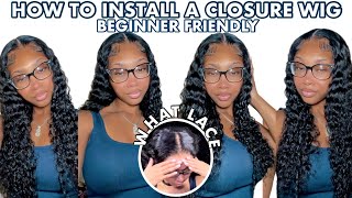 How To Install A Closure Wig For Beginners *Detailed* 4X4 Deep Wave Install | Svt Hair