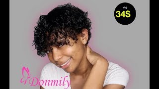 34$ Donmily Afro Kinky Curly Wig | Amazon Donmily Hair Review  | Miniimani