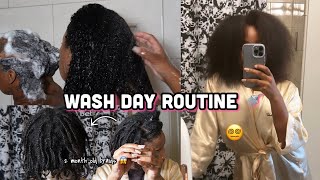 Wash Day Routine On My Natural Hair | Taking Out 2 Month Old Braids Length Check Tymarrahgi