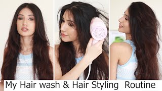 My Hair Wash & Hair Styling Routine | How To Get Natural Wavy Hair