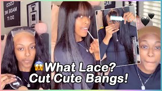 Lace What!?She Review 5X5 Hd Lace Closure Wig | Hair Iron To Straight & Cut Bangs #Ulahair