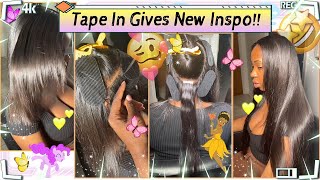It'S Sign To Install Tape In Hair!Silky & Reusable Straight Hair Extensions Ft.#Elfinhair