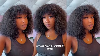 Very Soft And Affordable Culry With Bangs Tutorial | Super Easy|No Glueless Ft. Junoda Wig By Sezzle