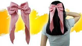 Beautiful Satin Bow With Long Tails  How To Make Big Satin Bow With Tails