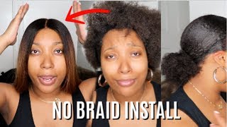 No Braids! No Glue! No Cap! | How I Apply Lace Wigs | Thin 4B Hair