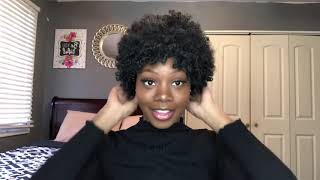 Wignee Short Hair Afro Kinky Curly Heat Resistant Synthetic Wig Review