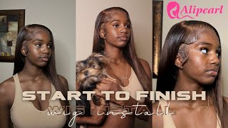 Pretty Dark Brown Wig | Start To Finish Wig Install| Alipearl Hair