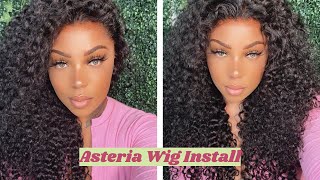 Easy Free Part Curly Frontal Wig Install! Melted Hd Lace For Beginner Ft. Asteria Hair