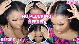 No Glue No Plucking Frontal Install! Best Clean Natural Hairline 13X6 Skin Melted Hd Lace Front Wig