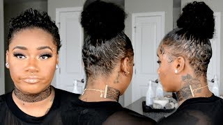 Short Hair Transformation 5 | Quick And Easy Kinky Curly Top Knot On Texturized Twa
