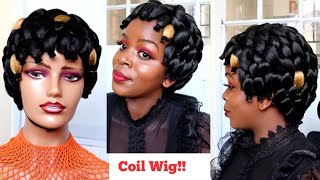 Braided Wig.Coil Braided Wig Beginner Friendly|Wig  Install+Wig Review.No Frontal