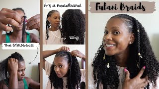 First Attempt At Fulani, Tribal, Feed-In Braids With A Headbang Wig||  Full Process!