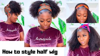 How To Create Different Hairstyles Using Curly Headband Wig | Ft Hergiven Hair | Omoni Got Curls