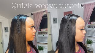 Middle Part Quickweave With Leave Out