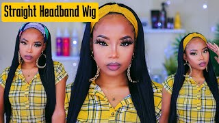 How To Install 26" Straight Headband Wig Feat. Angie Queen Hair