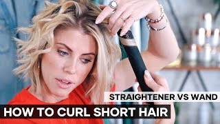 How To Curl Hair With A Straightener Vs Wand | Short Hair