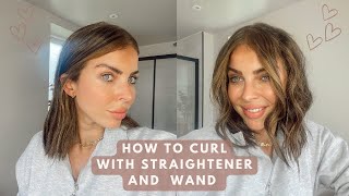 How To Curl Your Hair With  Straightener / Wand  Tutorial | Short Or  Long Bob : Easy Beach Waves
