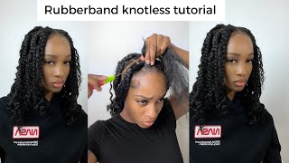 How To: Rubberband Method Knotless Goddess Braids With Human Hair Ft. Niawigs