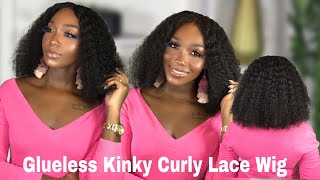 No Glue No Baby Hair! Kinky Curly Invisible Lace Wig 2022 Ft. Luvme Hair | Jodi The Island Girl